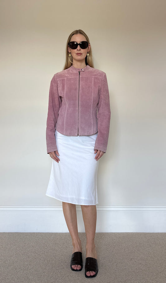 Vintage pink suede jacket