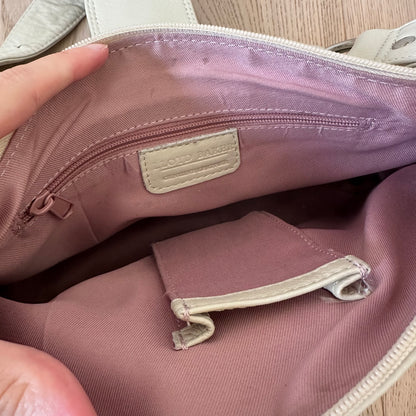 Vintage cream leather satchel bag
