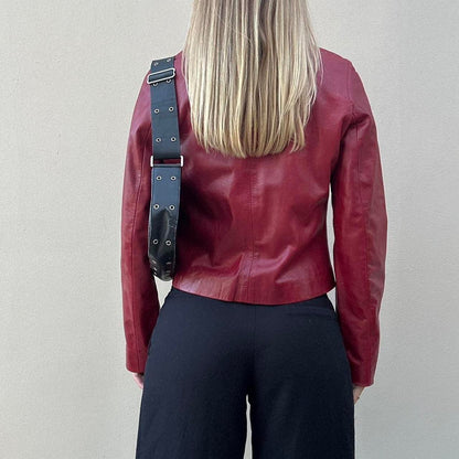 Vintage 00s red leather jacket