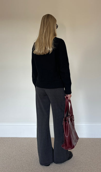 Vintage 100% wool and real leather jumper jacket