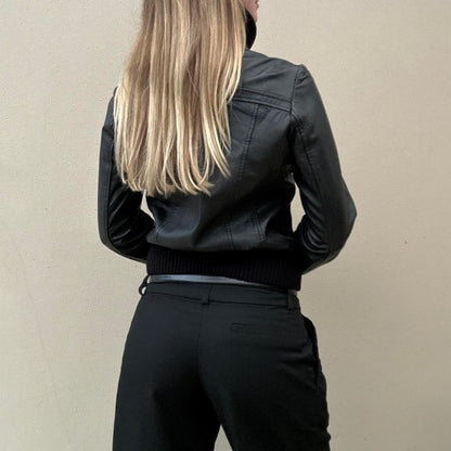 Vintage 00s black leather jacket