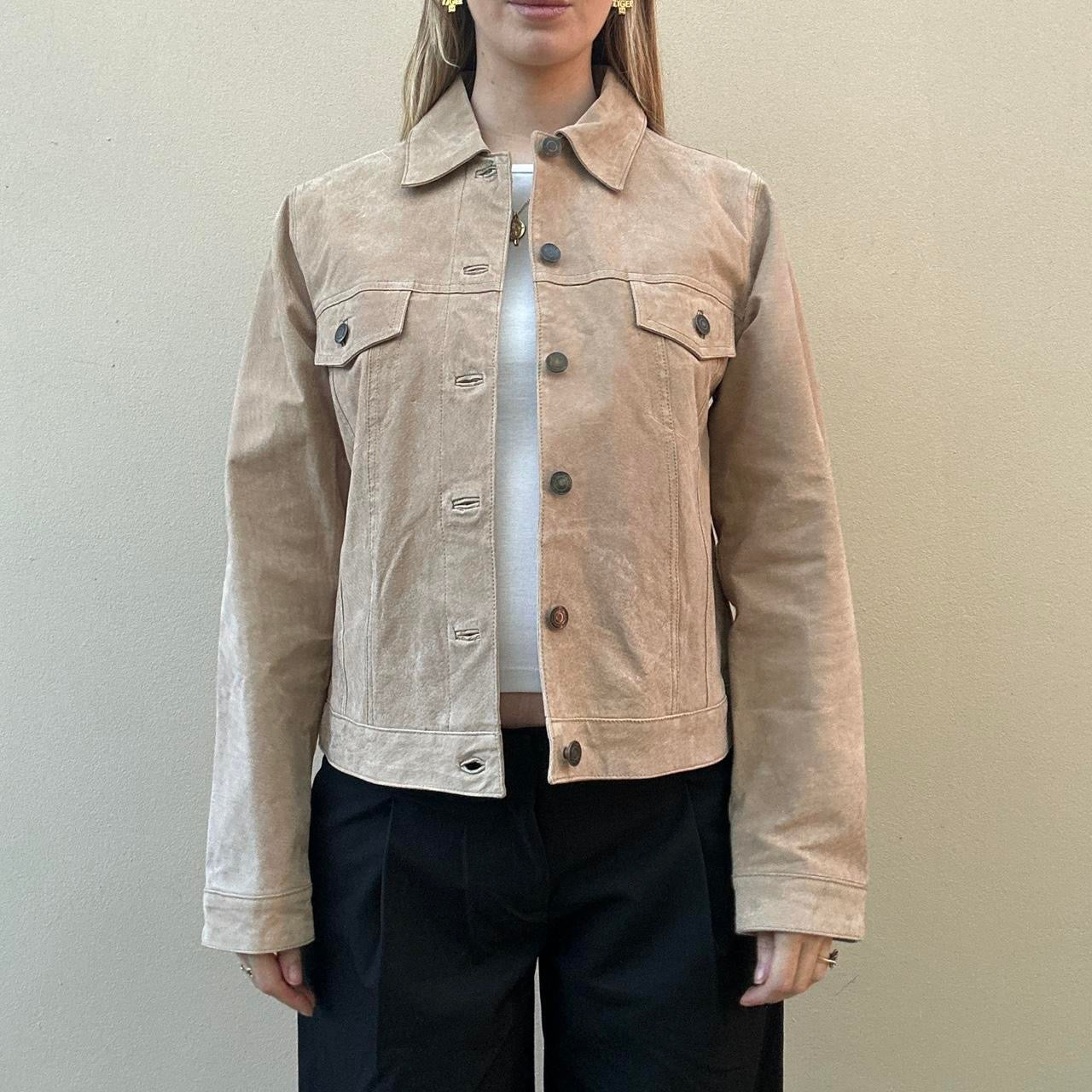 Vintage 90s camel suede jacket