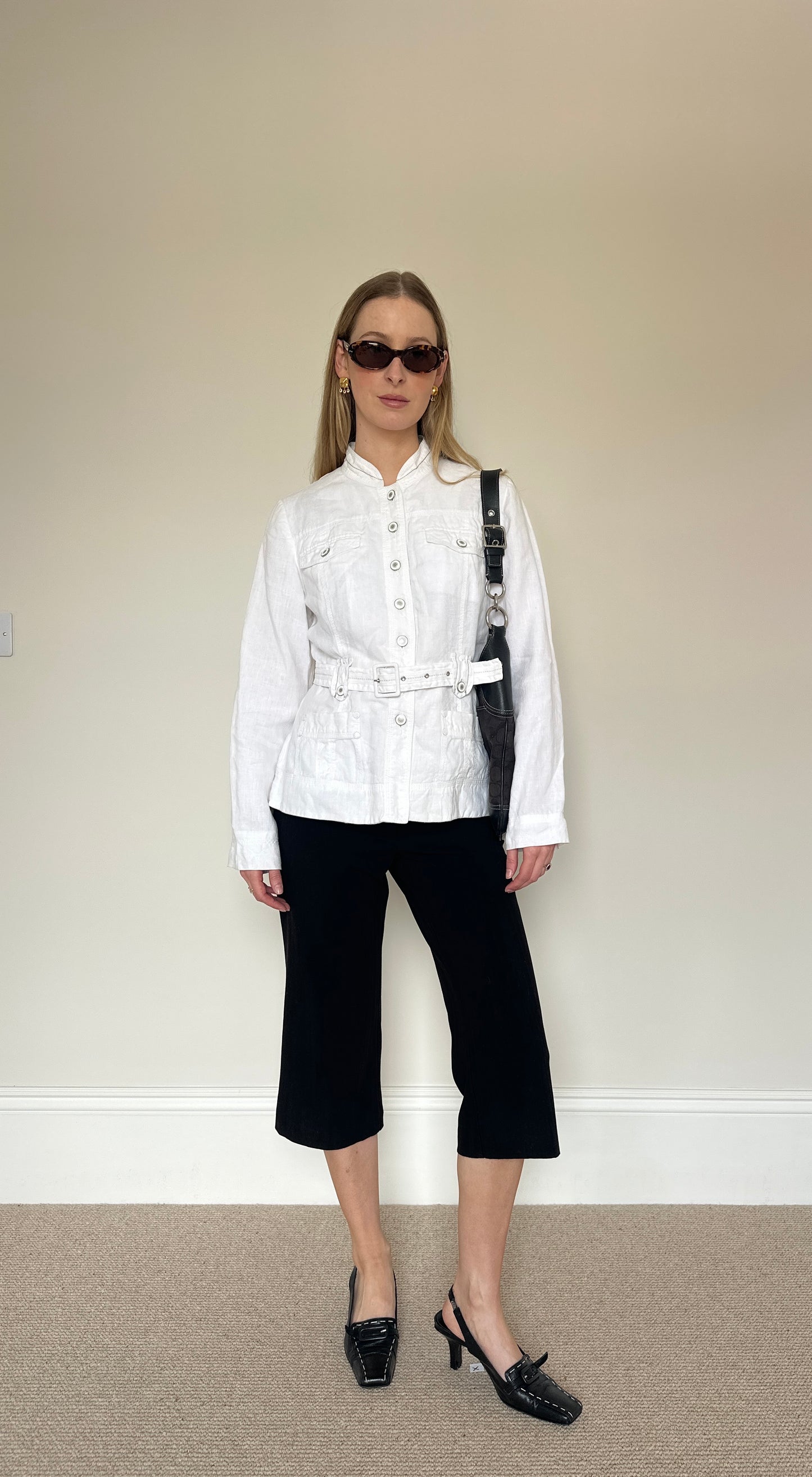 Vintage white linen jacket