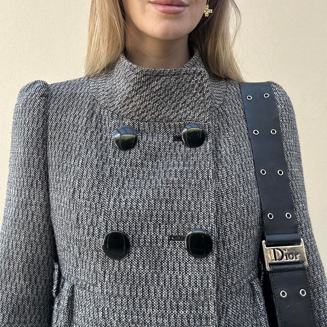 Vintage 00s tweed pea coat