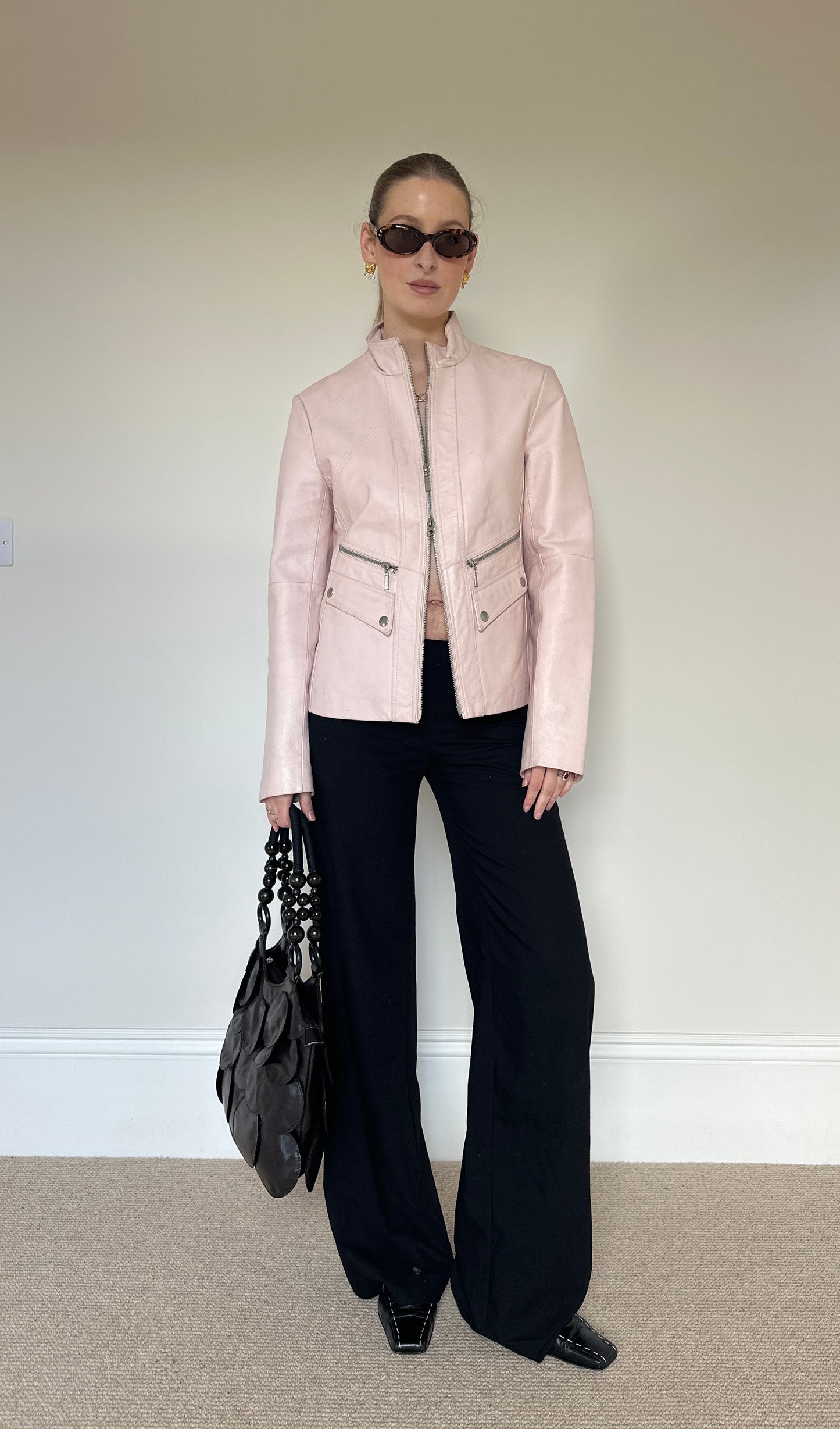Vintage pink leather jacket