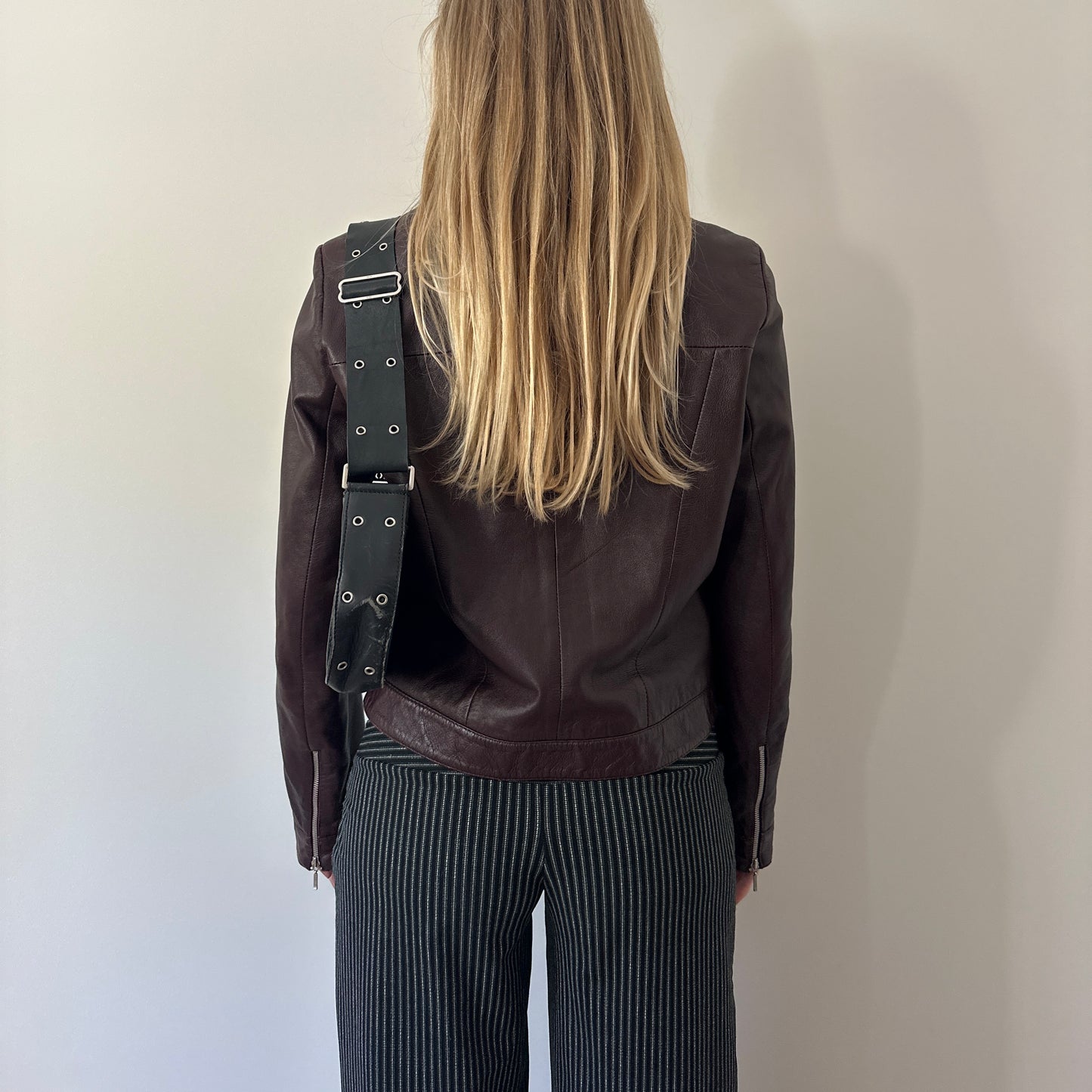 Vintage burgundy leather jacket