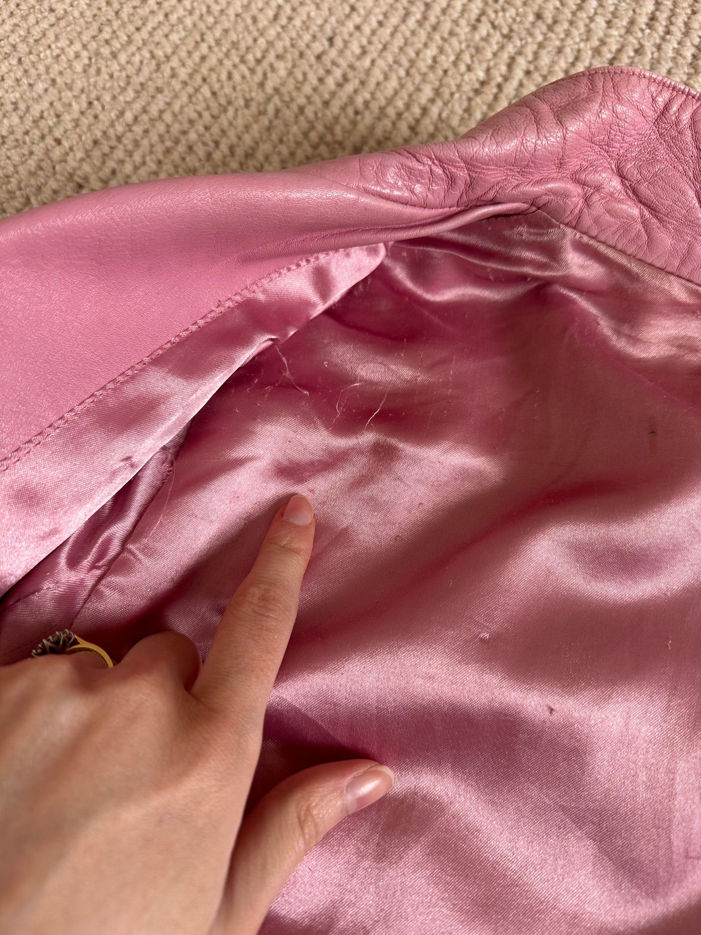 Vintage pink leather jacket