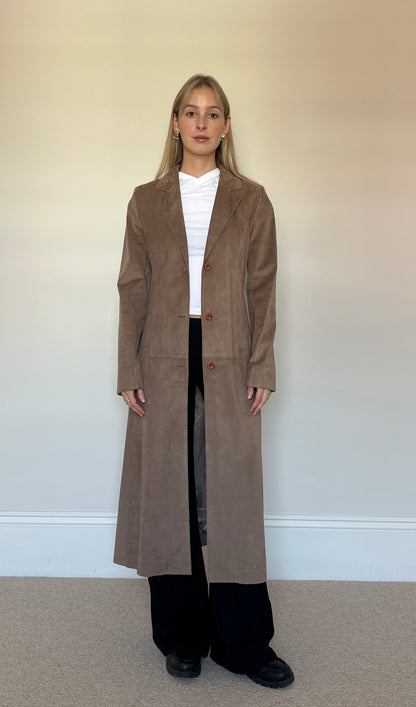 Vintage suede trench coat