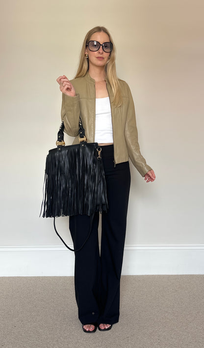 Vintage leather Tassle bag