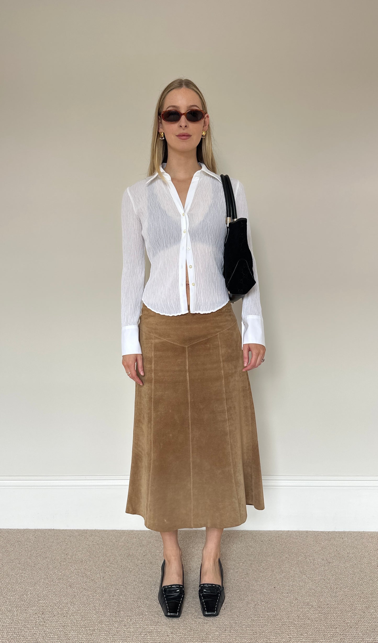 White Crinkle Blouse