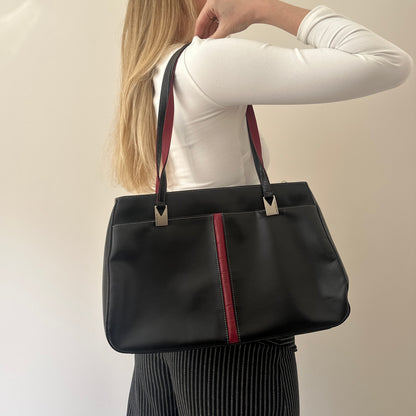 Vintage black & red handbag