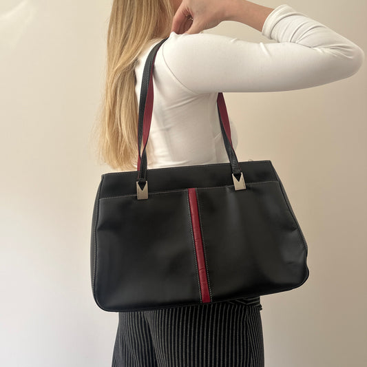 Vintage black & red handbag