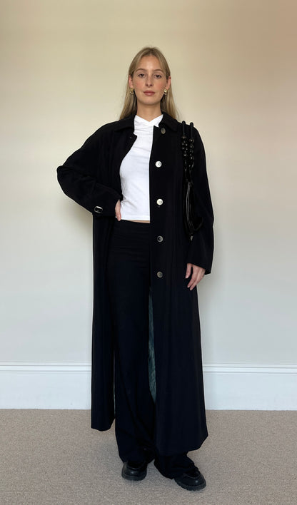 Vintage Black full length Trench Coat