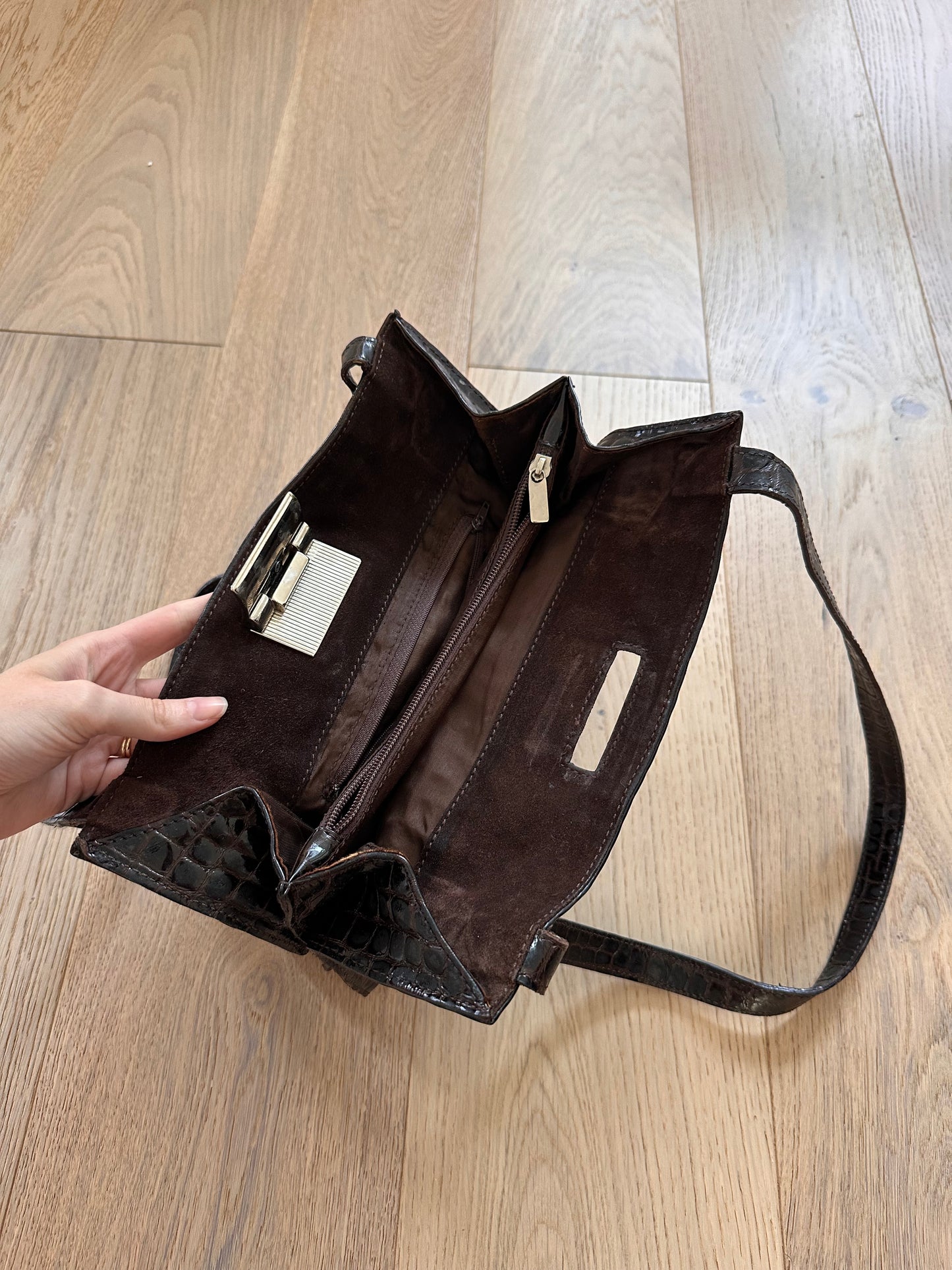 SALE Vintage croc handbag