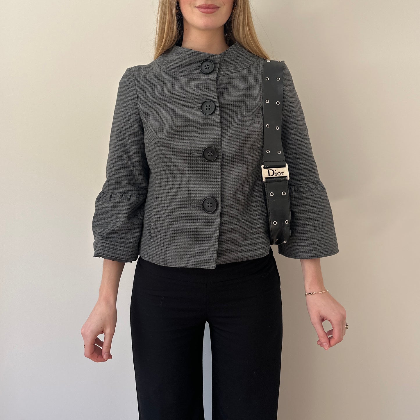 Vintage dogtooth pea coat