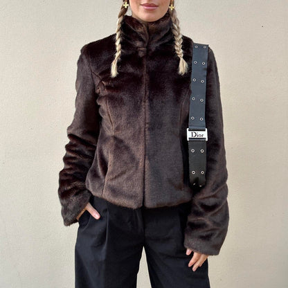 Vintage chocolate brown fur coat