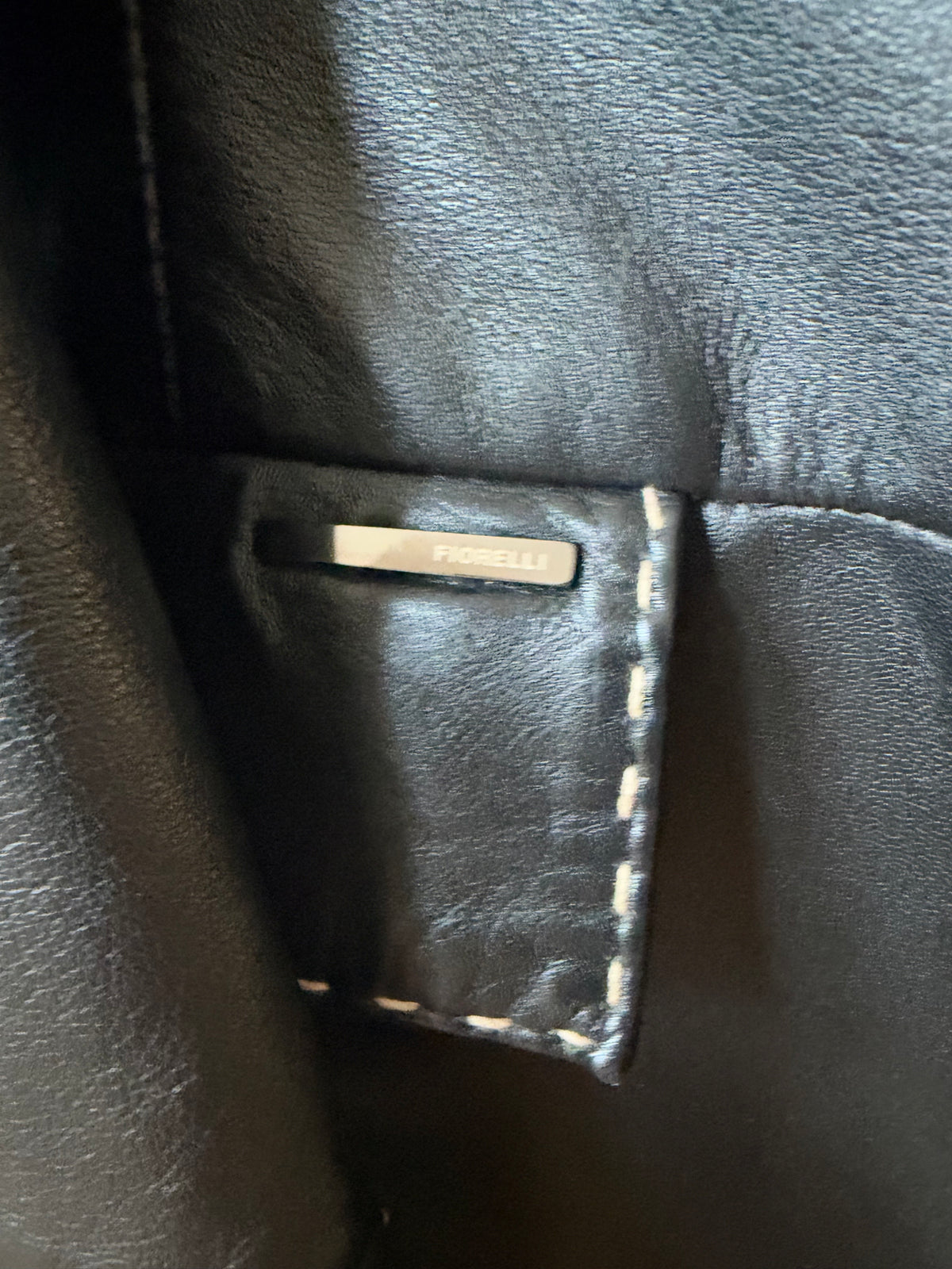Vintage contrast stitch leather trench coat