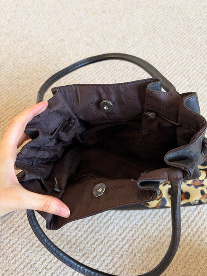 Vintage leopard skin leather bag