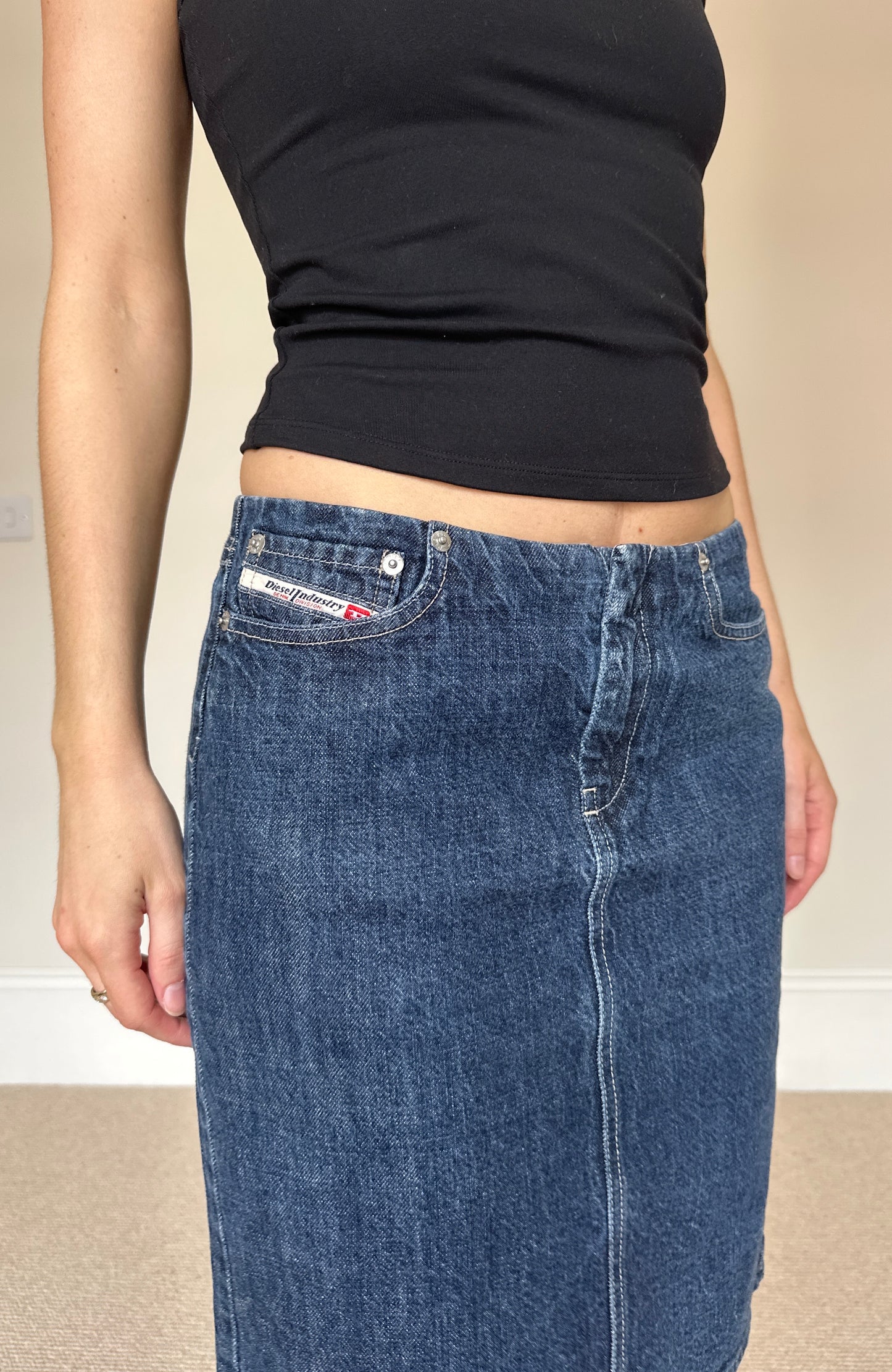 Vintage 90s Diesel Denim Midi Skirt