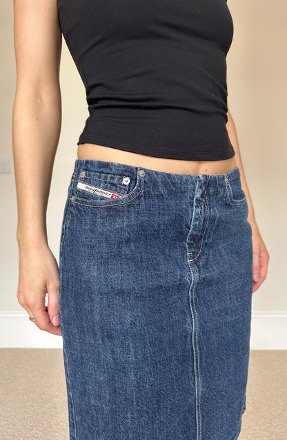 Vintage 90s Diesel Denim Midi Skirt