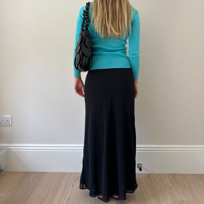 Vintage black chiffon double layer skirt