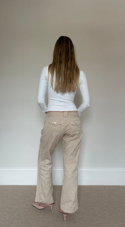 Vintage stripe mother of pearl trousers