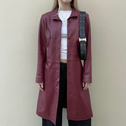 Vintage 00s burgundy leather jacket