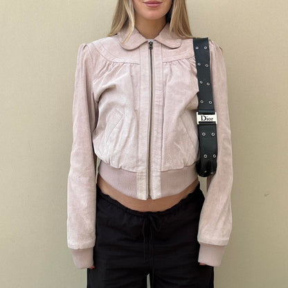 Vintage dusty pink suede jacket