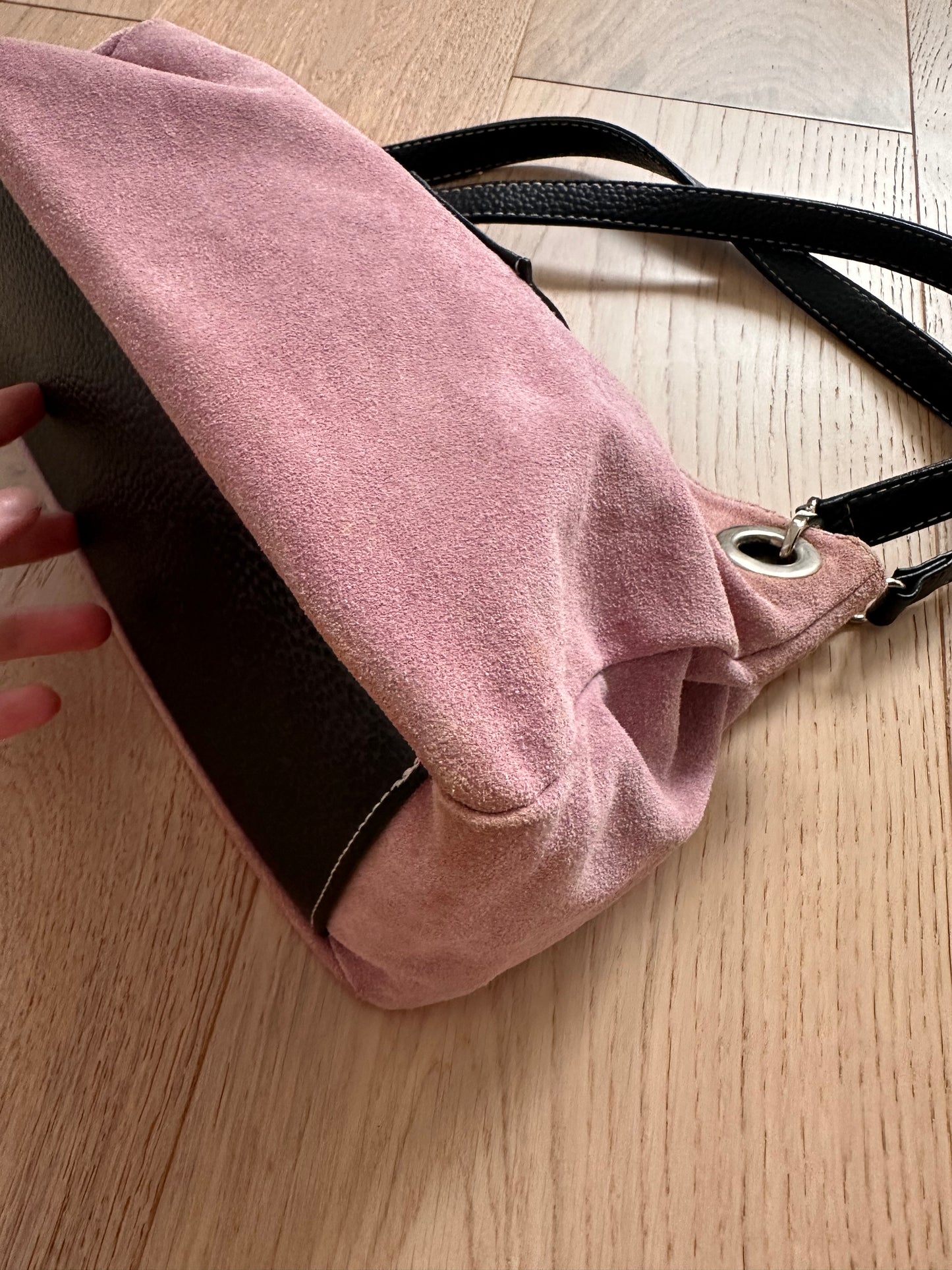 SALE vintage pink suede bag