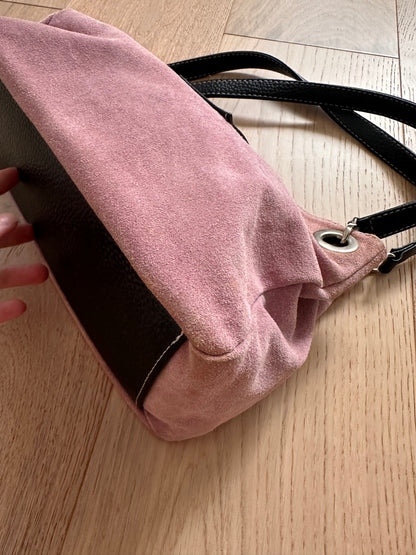 SALE vintage pink suede bag