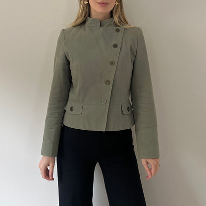Vintage khaki asymmetric jacket