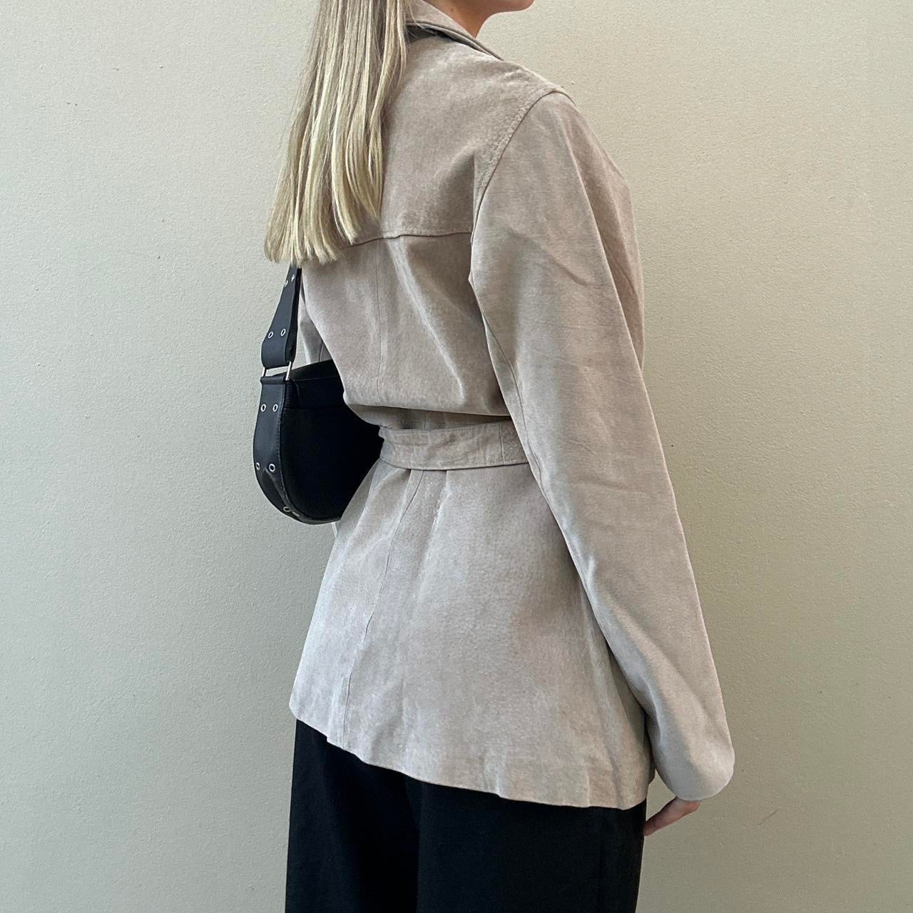Vintage 00s beige suede jacket