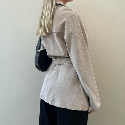 Vintage 00s beige suede jacket