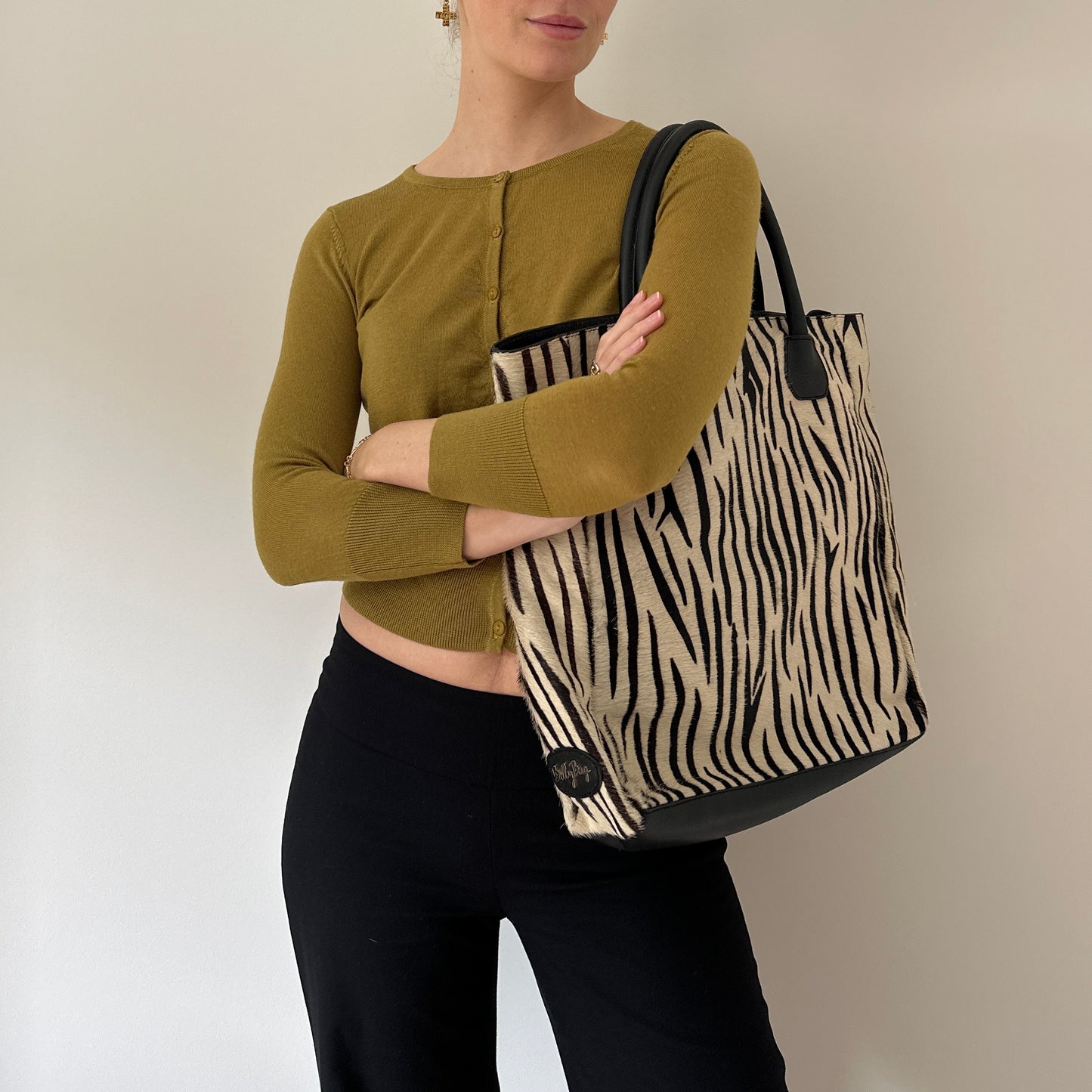 Vintage zebra pony skin bag