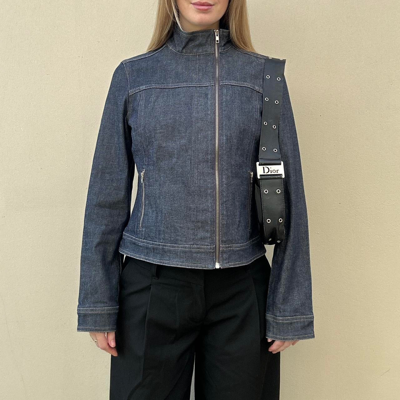 Vintage FCUK denim asymmetrical jacket