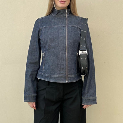 Vintage FCUK denim asymmetrical jacket