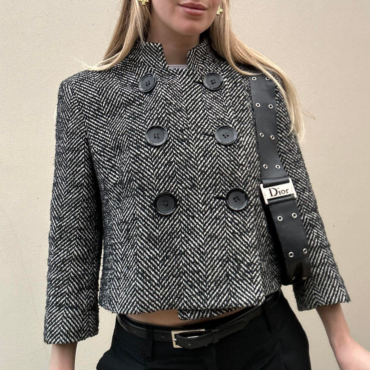 Vintage herringbone pea coat