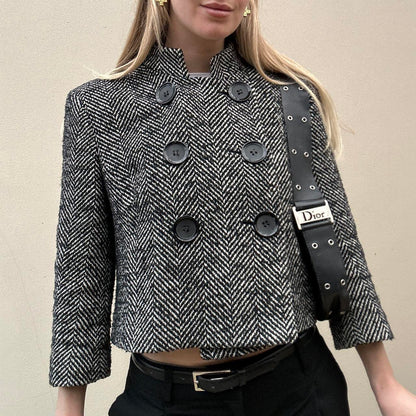 Vintage herringbone pea coat
