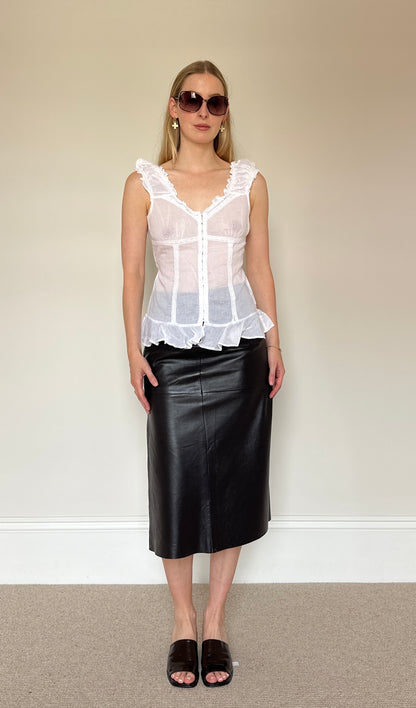 Vintage white hook & eye blouse