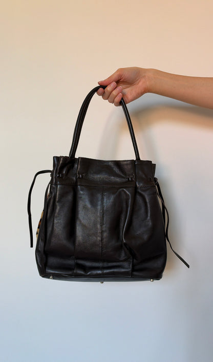 Vintage leopard skin leather bag