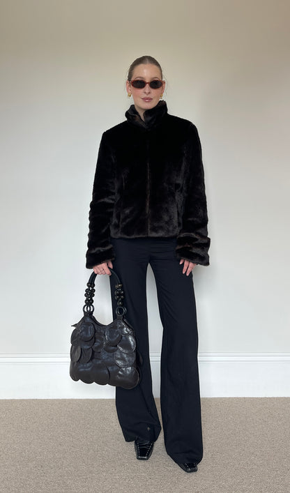 Vintage brown faux fur jacket
