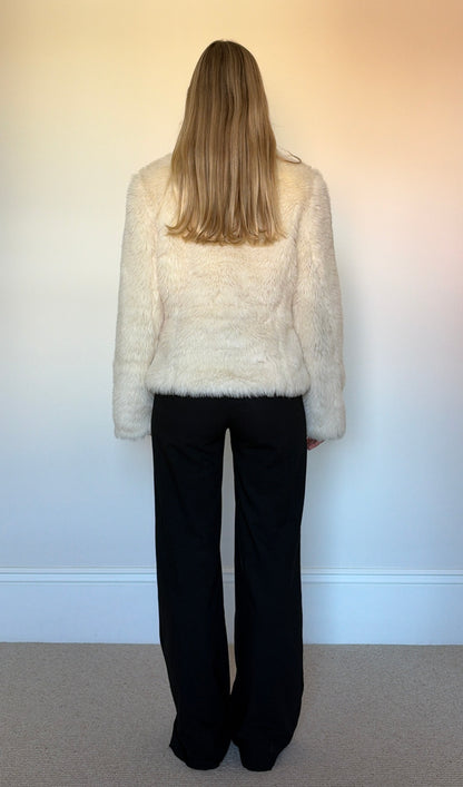 Vintage white faux fur jacket