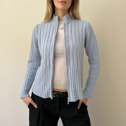Vintage baby blue zip jumper