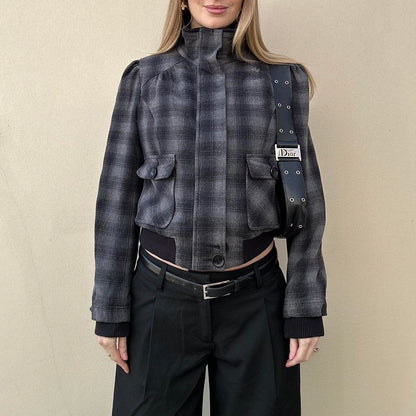 Vintage 00s check bomber