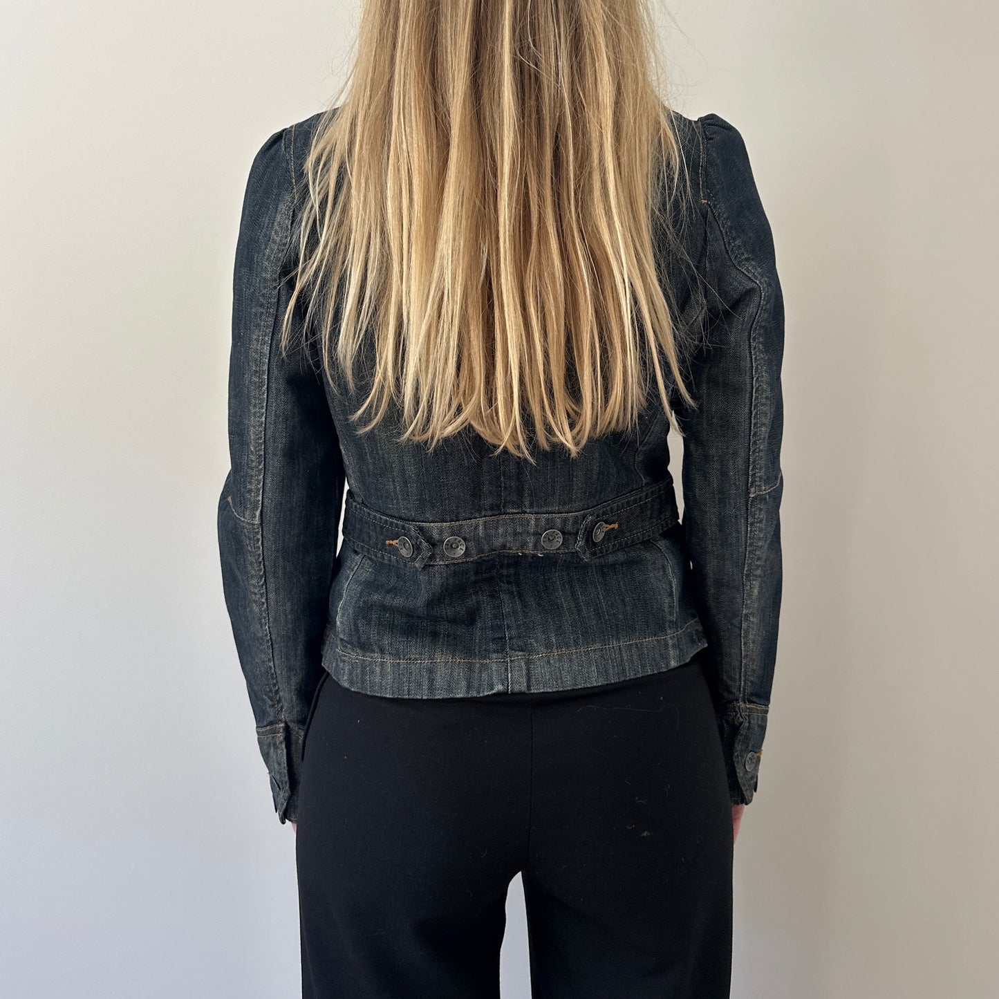 Vintage denim asymmetrical jacket