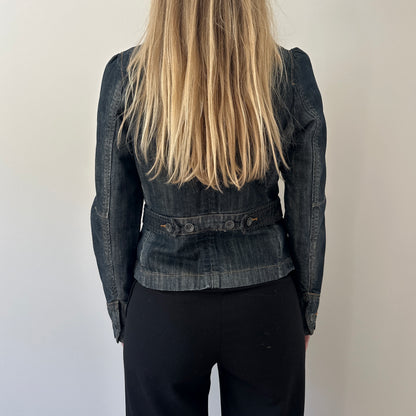 Vintage denim asymmetrical jacket