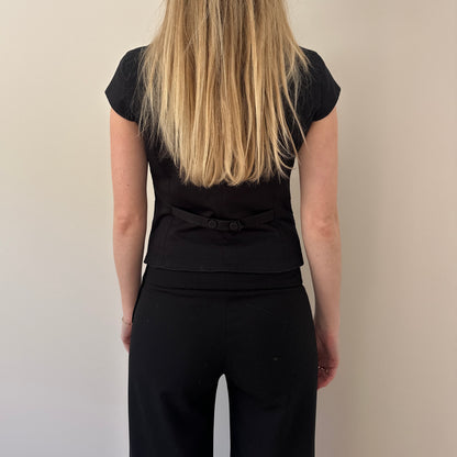Vintage black waistcoat top