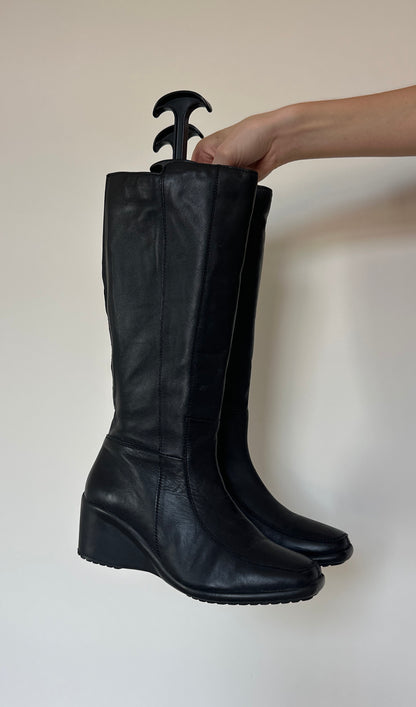 Faux leather boots