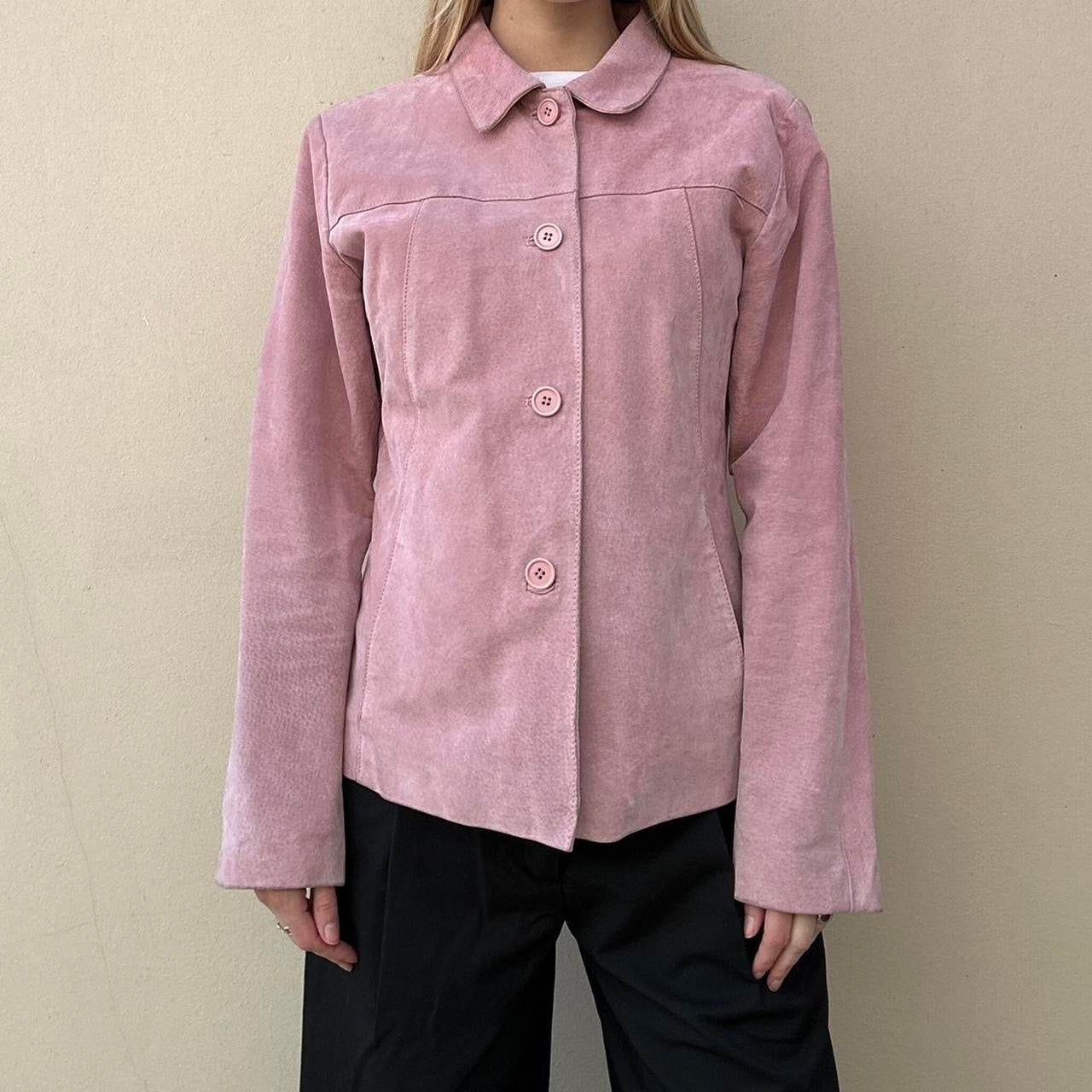 Vintage 00s pink suede jacket