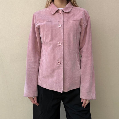 Vintage 00s pink suede jacket